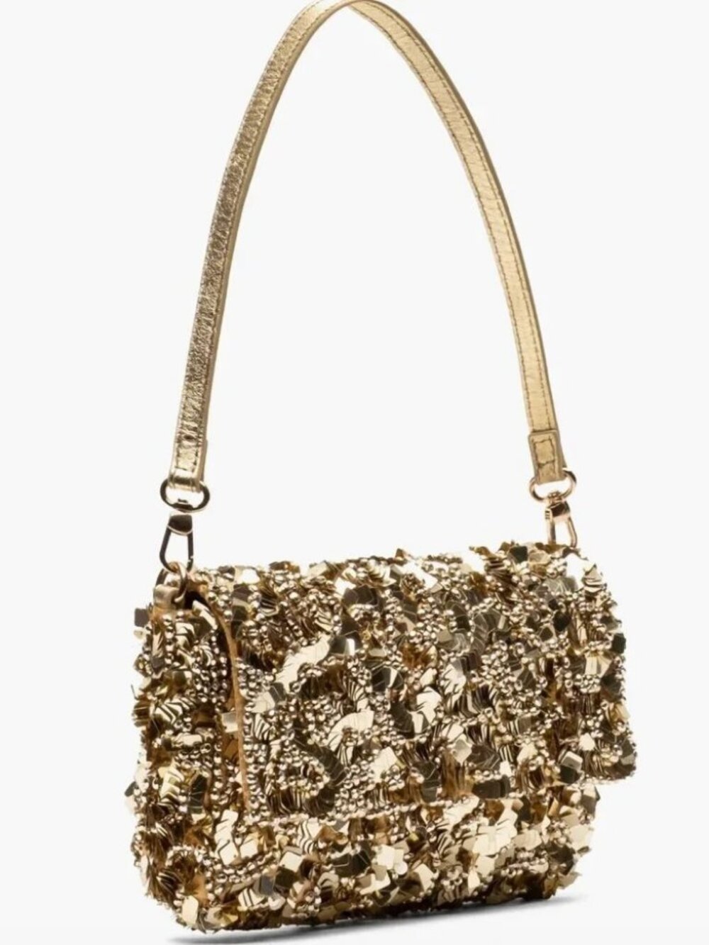 NWT Frances Valentine Stardust Sequin Clutch Gold - Gorgeous